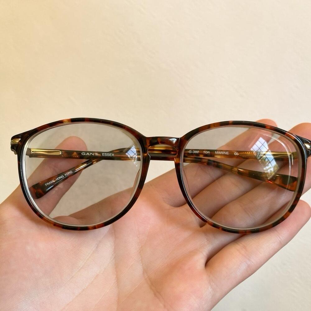 Vintage Gant Essex G-389 Marine Tortoise Eyeglass Frames Prescription Glasses